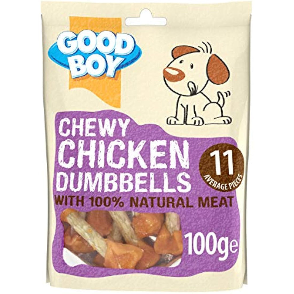 Good Boy Chewy Chicken Dumbbells – Natural Low Fat Dog Treats – 8 x 100g