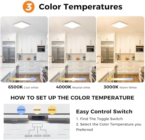 Slochi LED Ceiling Light 4-Pack | IP54 Waterproof Square Flush Mount