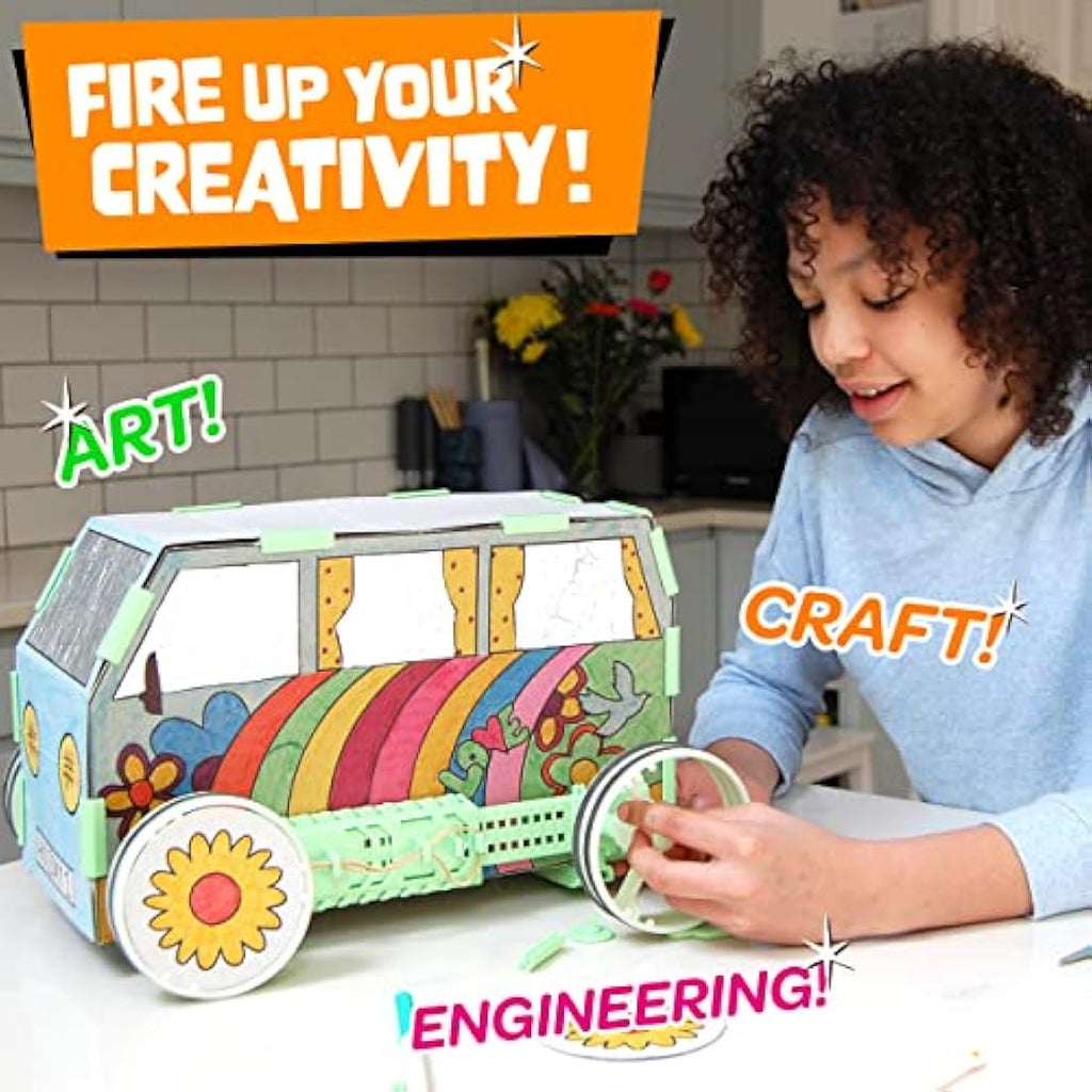 JUNKO Zoomer Toy Car Kit – Recycled STEM Building Set for Kids
