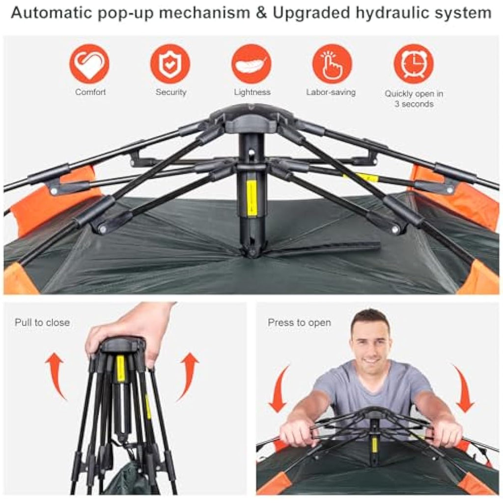 Amflip 1-Person Pop Up Camping Tent – Waterproof 4-Season Dome Tent