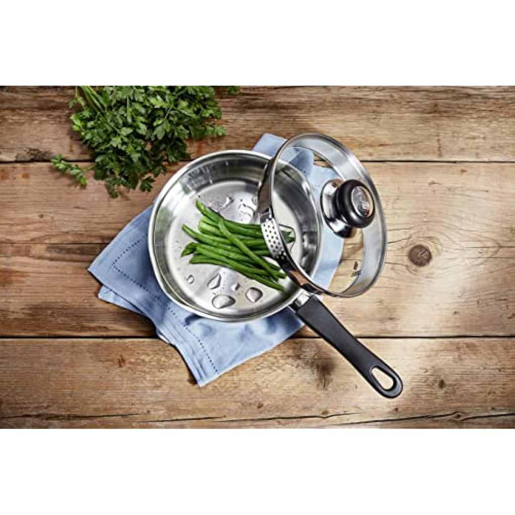 Judge Vista Stainless Steel Draining Saucepan with Glass Lid - 14cm 1L