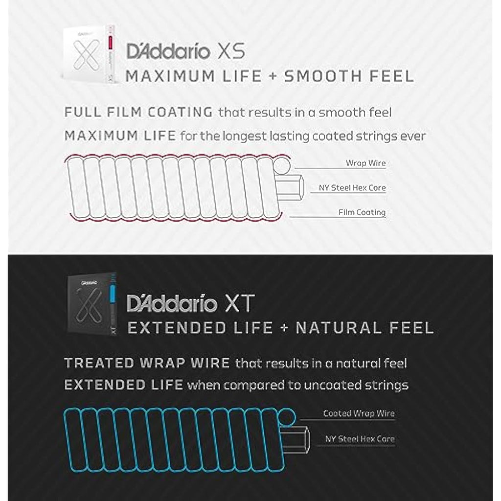 D'Addario XT Phosphor Bronze Acoustic Guitar Strings - Extra Light 10-47