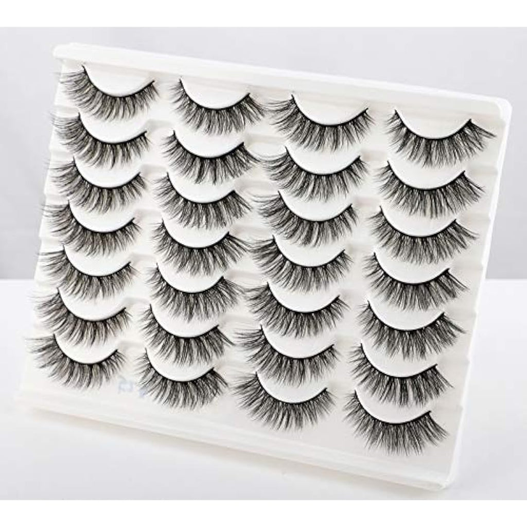 Newcally 3D Faux Mink Lashes – Natural Cat Eye Look, 14 Pairs