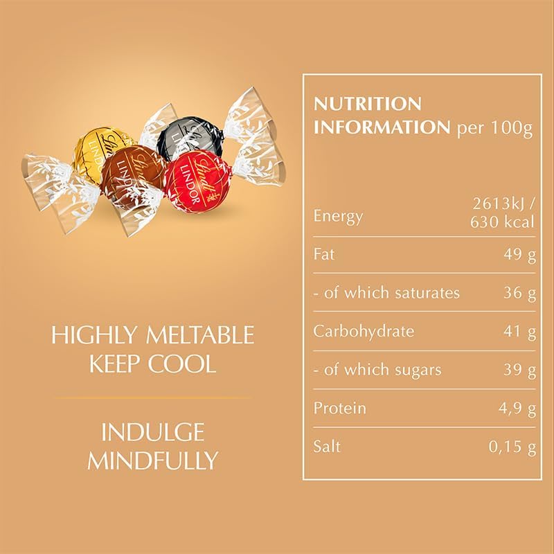 Lindt Lindor Assorted Chocolate Truffles – Bulk 1kg Bag (Approx. 80 Balls)