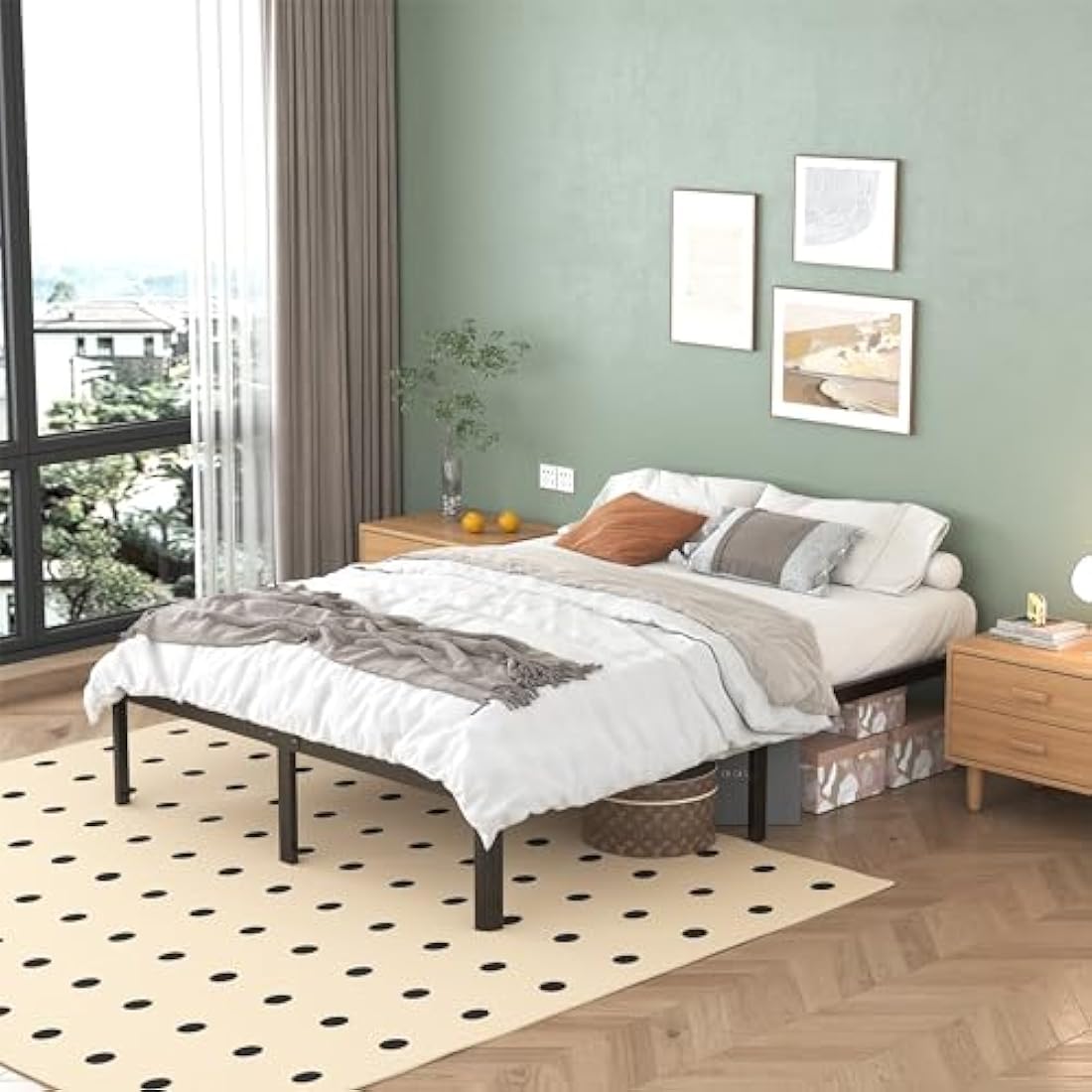 Lutown Small Double 4ft Metal Bed Frame – Heavy Duty & Noise Free