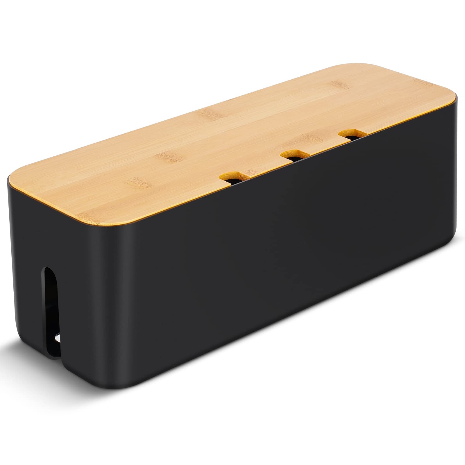 Jolof Store Cable Management Box – Large Cord Organizer with Bamboo Lid