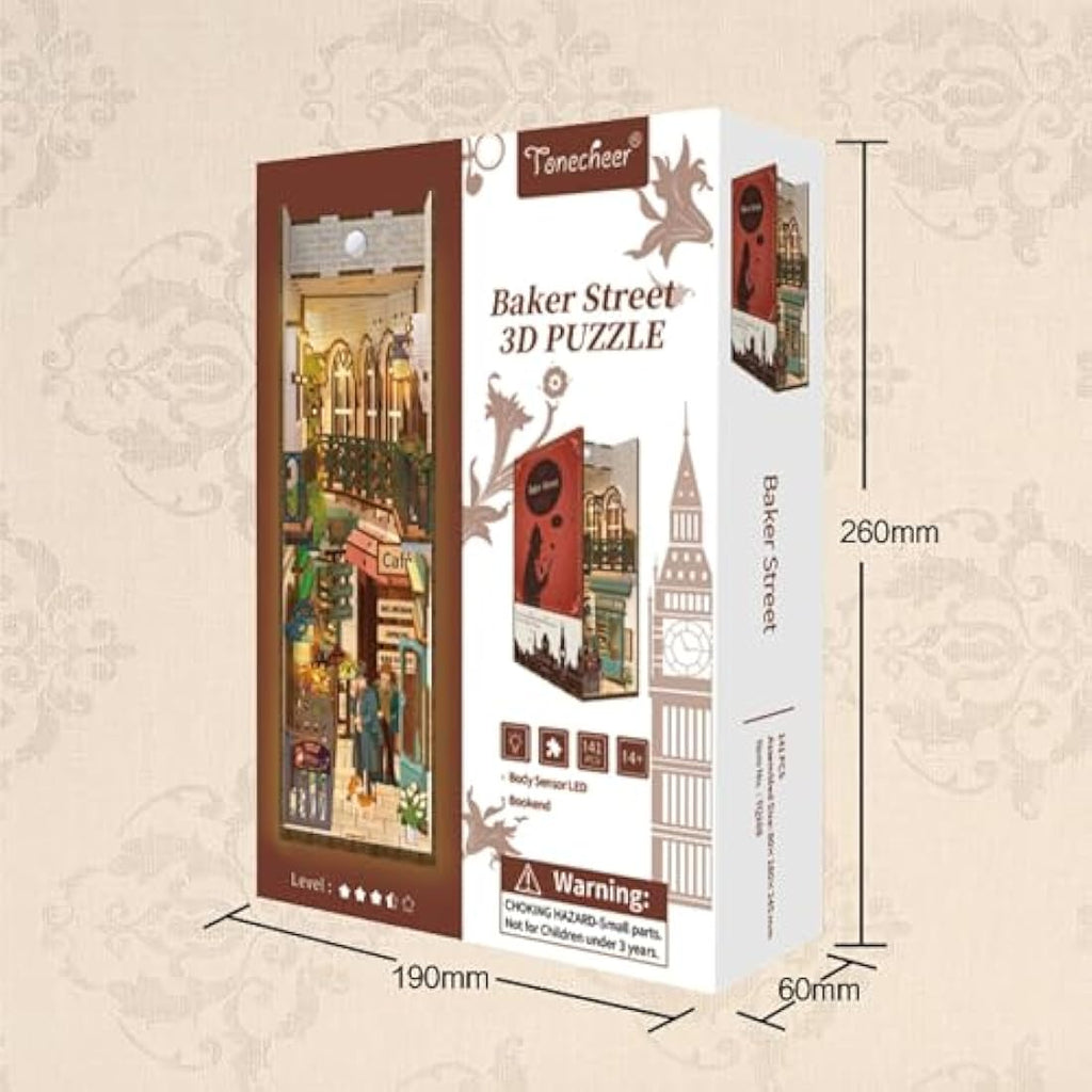 Tonecheer Sherlock Holmes DIY Book Nook Kit – 3D Wooden Miniature House