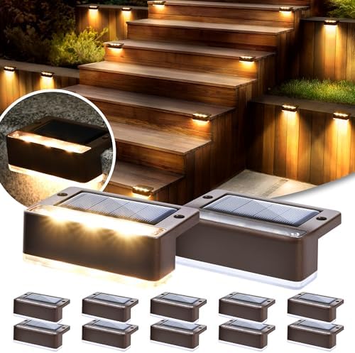 Solpex Solar Deck Lights - 12 Pack Waterproof LED Fence Stair Lights