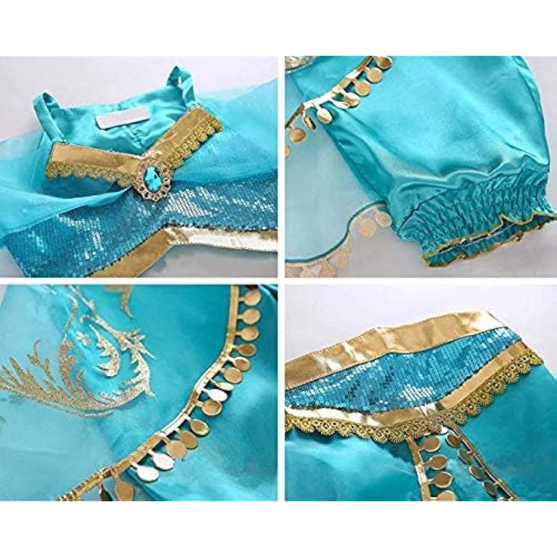 Jasmine Princess Costume – Girls 2-Piece Sequin Aladdin Set