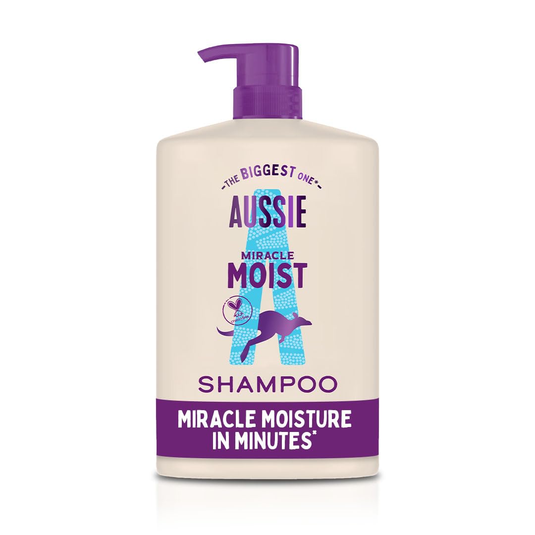Aussie Miracle Moist Shampoo 1L | Moisturizing Macadamia Nut Oil