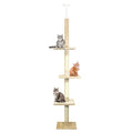 CA&T Floor to Ceiling Cat Tree – Height Adjustable Plush Climbing Tower