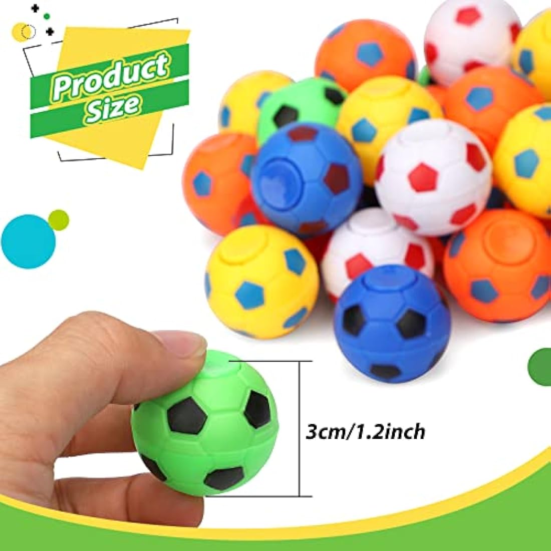 Jolof Store Mini Soccer Fidget Spinners | 34 Pack Football Stress Toys