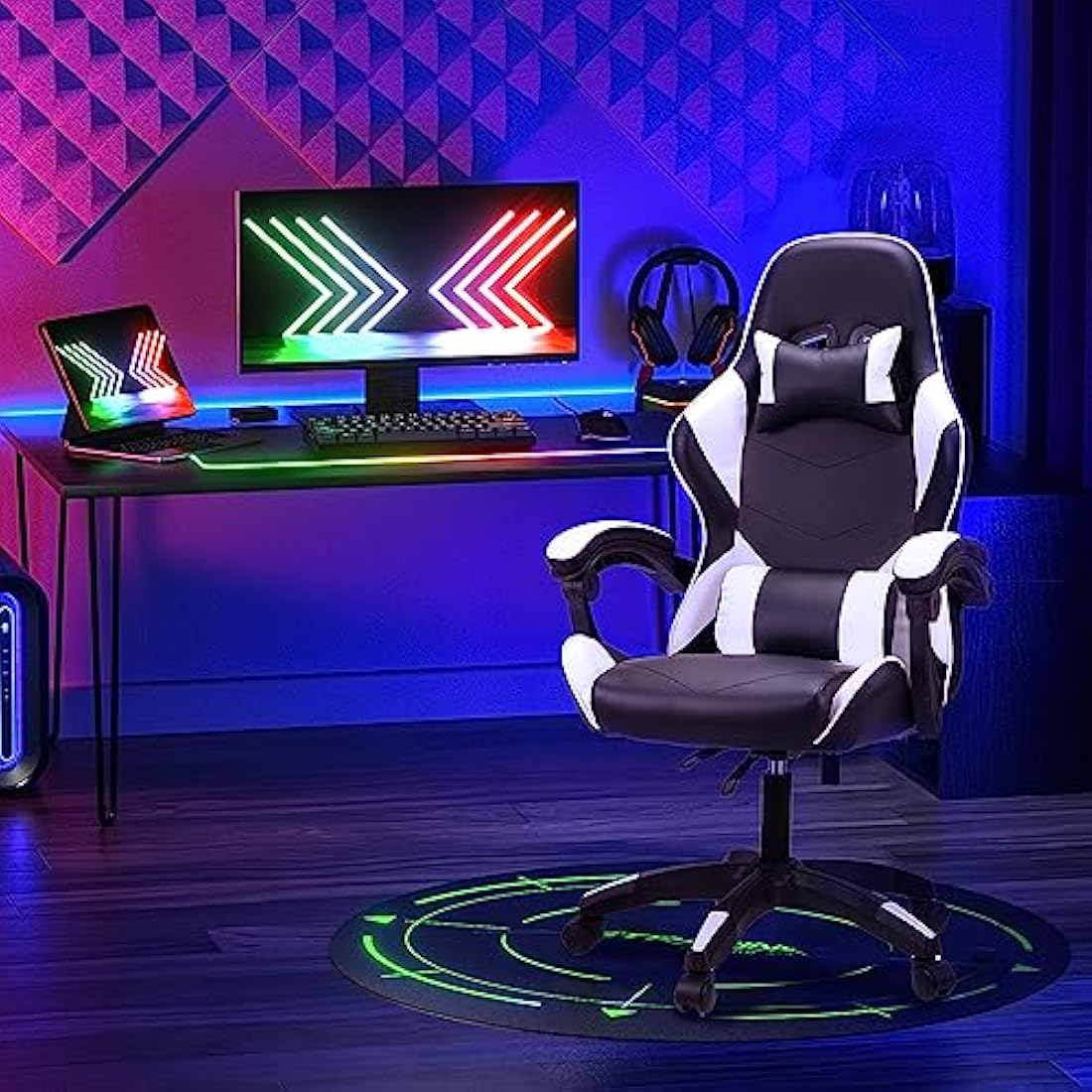 Ergonomic Mesh Office Chair – High-Back Swivel Gaming (White)