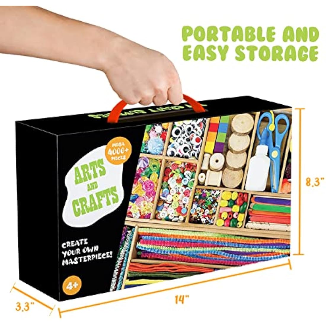 FunzBo Arts and Crafts Kit for Kids – 4000+ Pcs DIY Creative Activity Set