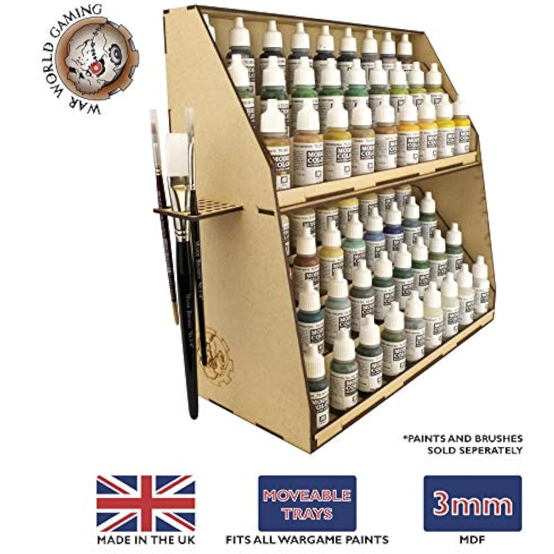 War World Gaming MDF 7-Tier Paint Station - 98 Pot Model Paint Stand