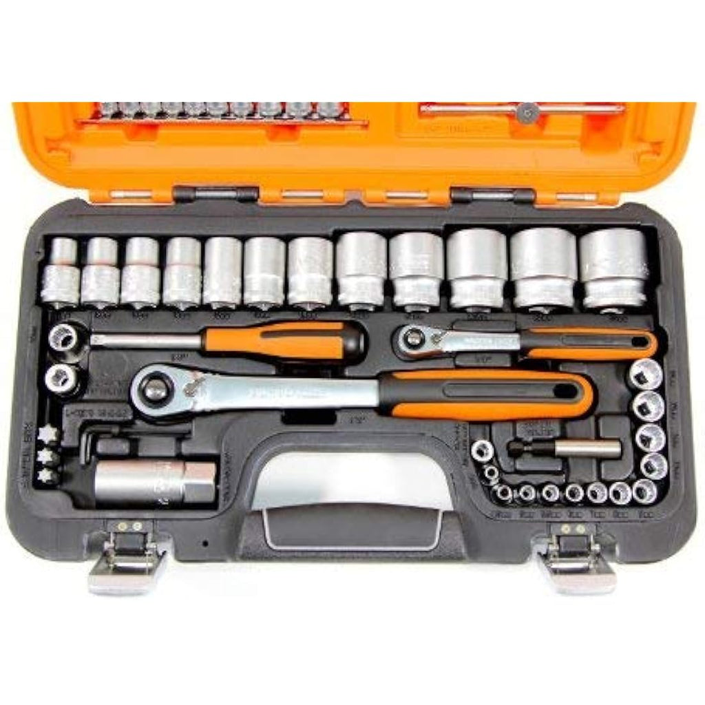 Bahco S560 Socket Set | 56-Piece 1/4 and 1/2-inch Drive Mechanic Kit