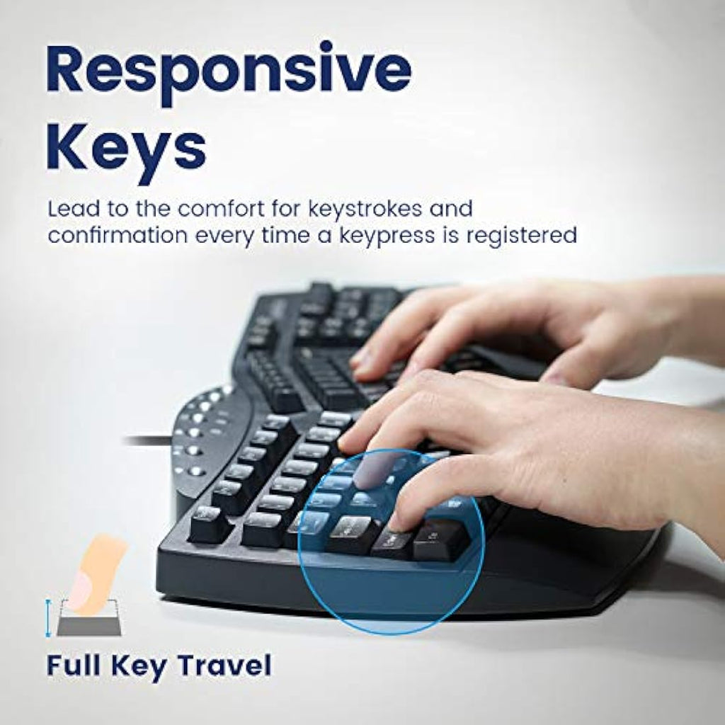 Perixx PERIBOARD-512 Ergonomic Split Keyboard | Wired UK QWERTY | Black