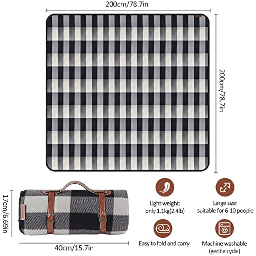 ACTIVE FOREVER Picnic Blanket – 200x200cm Waterproof Velvet Outdoor Mat