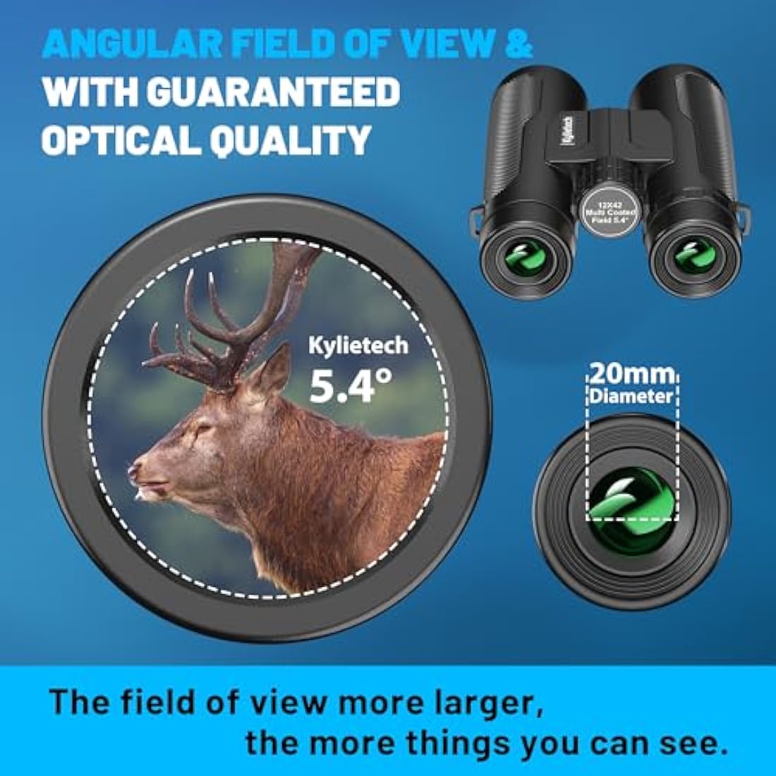 Kylietech 12x42 Waterproof Binoculars with Tripod & Phone Adapter