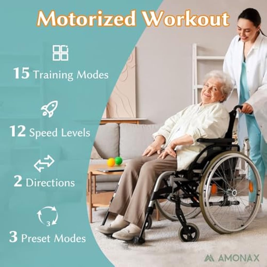 Amonax Electric Seated Pedal Exerciser – Under Desk Elliptical Machine