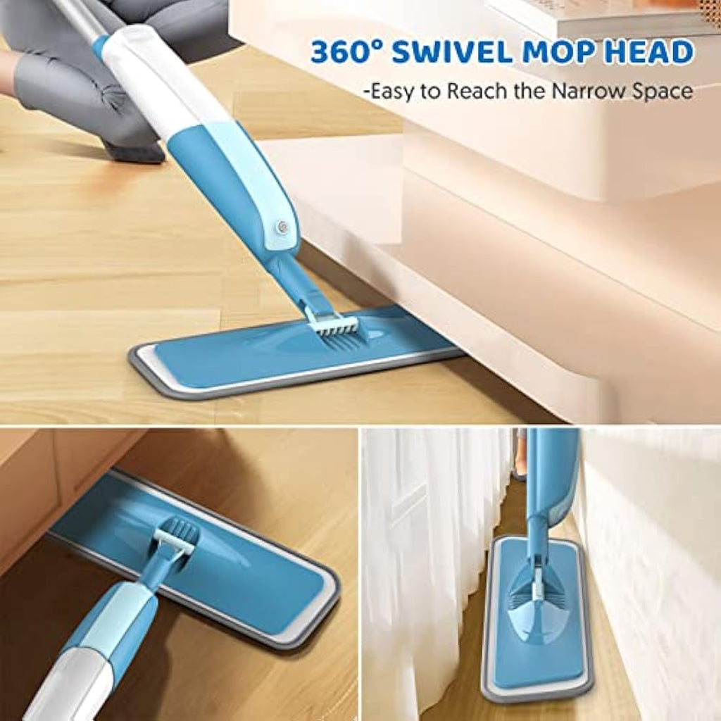 MEXERRIS Spray Mop for Floor Cleaning | 2 Bottles & 4 Microfiber Pads