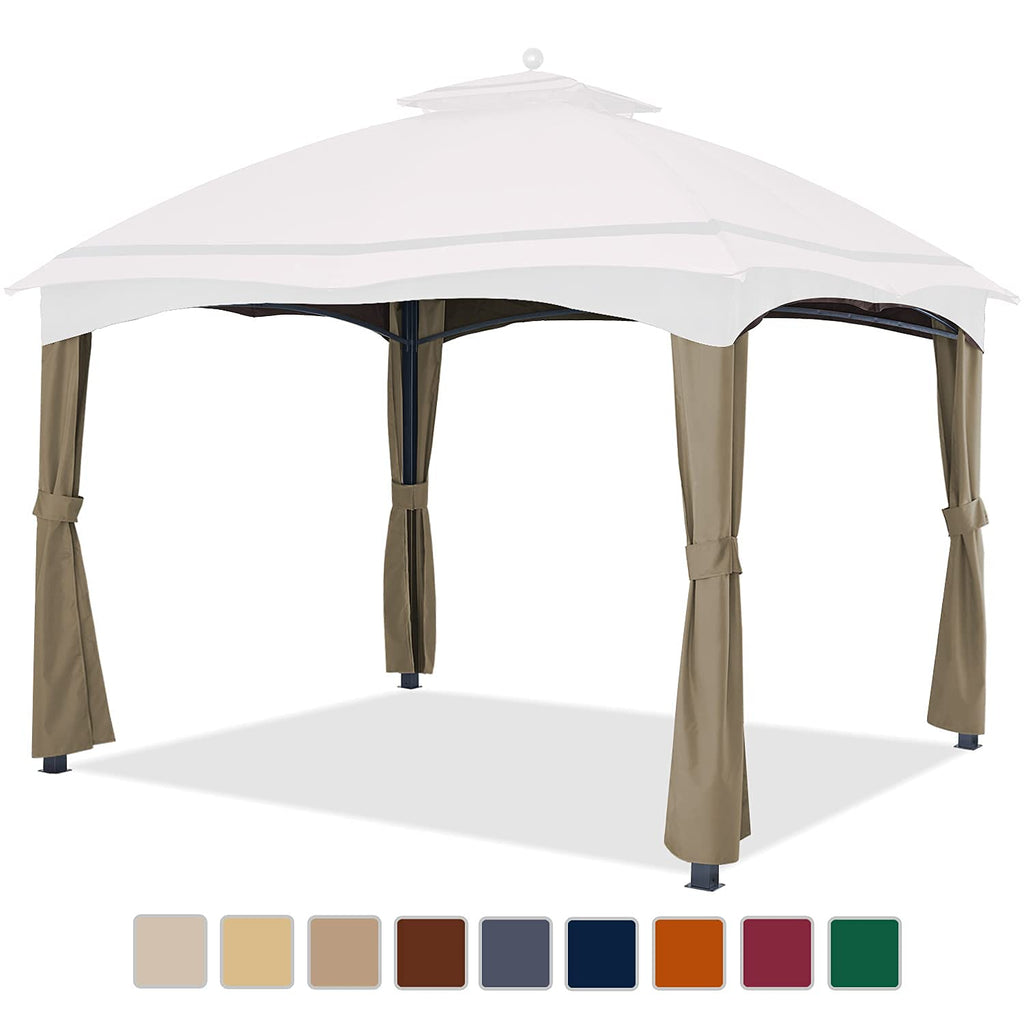 ABCCANOPY Replacement Corner Curtains for Lowe's 10x12 Gazebo, Khaki
