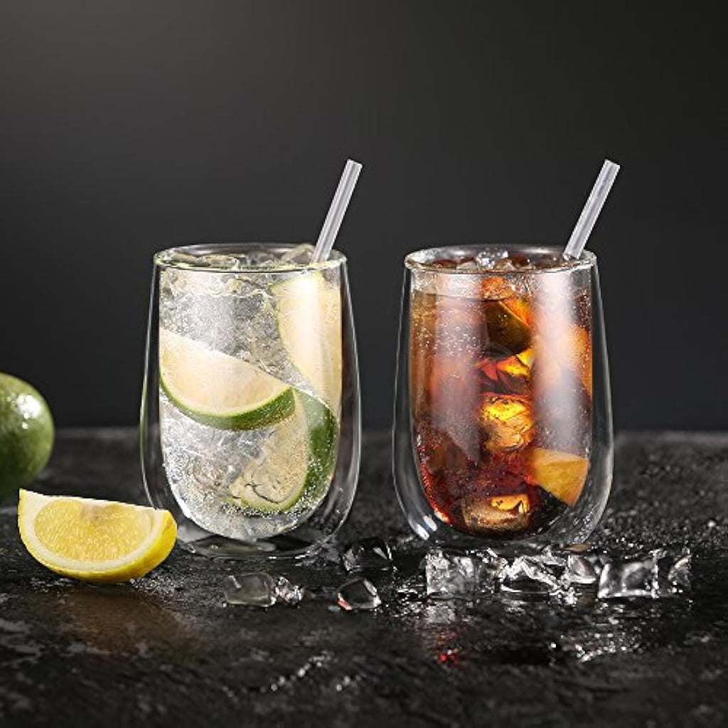 Glastal Double Walled Coffee Glasses – 6x350ml Borosilicate Glass Mugs