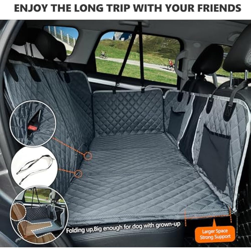 ANOSOSPECIAL Dog Car Seat Extender – Waterproof Pet Hammock for SUV, Grey