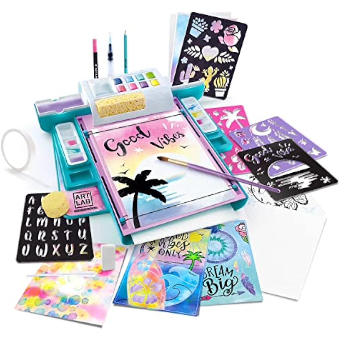 Watercolour Art Studio Kit – 8 Paints & 15 Sheets
