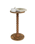 Apetaccat Round Side Table, Drink End Table with Solid Wood Leg, Small Side Tables for Living Room, Bedroom, Study, Walnut