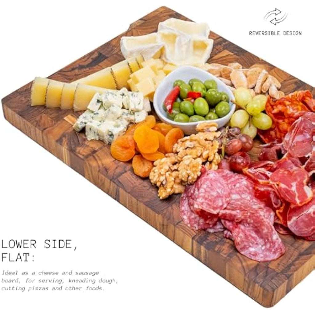 Erreke End Grain Teak Wood Chopping Board with Juice Groove – 44cm