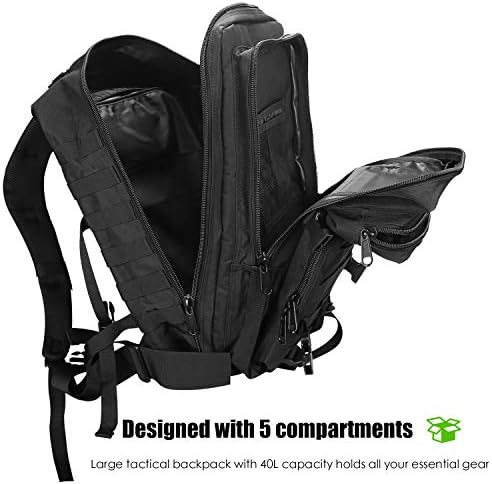 Jolof Store Tactical Assault Backpack – 40L Large MOLLE Rucksack