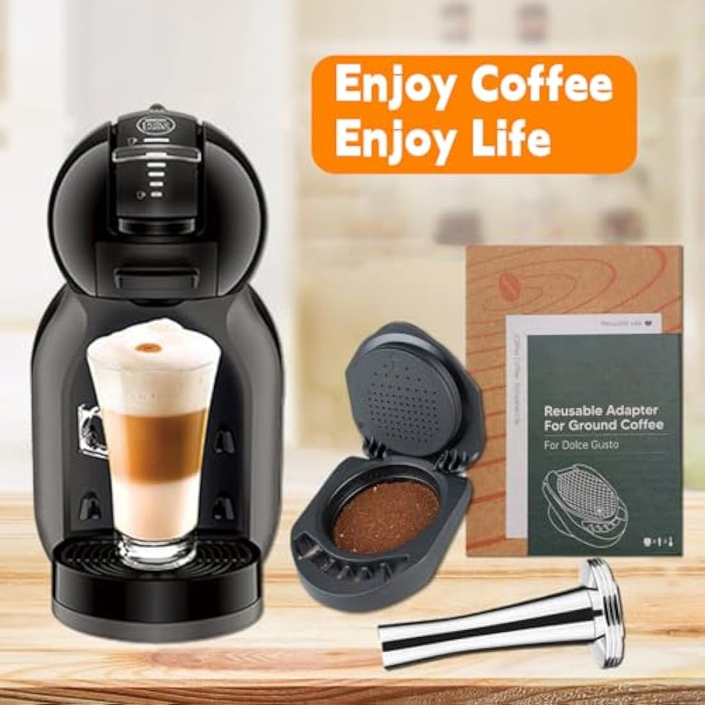FOVNOT Reusable Coffee Capsule Adapter for Dolce Gusto with 41mm Tamper