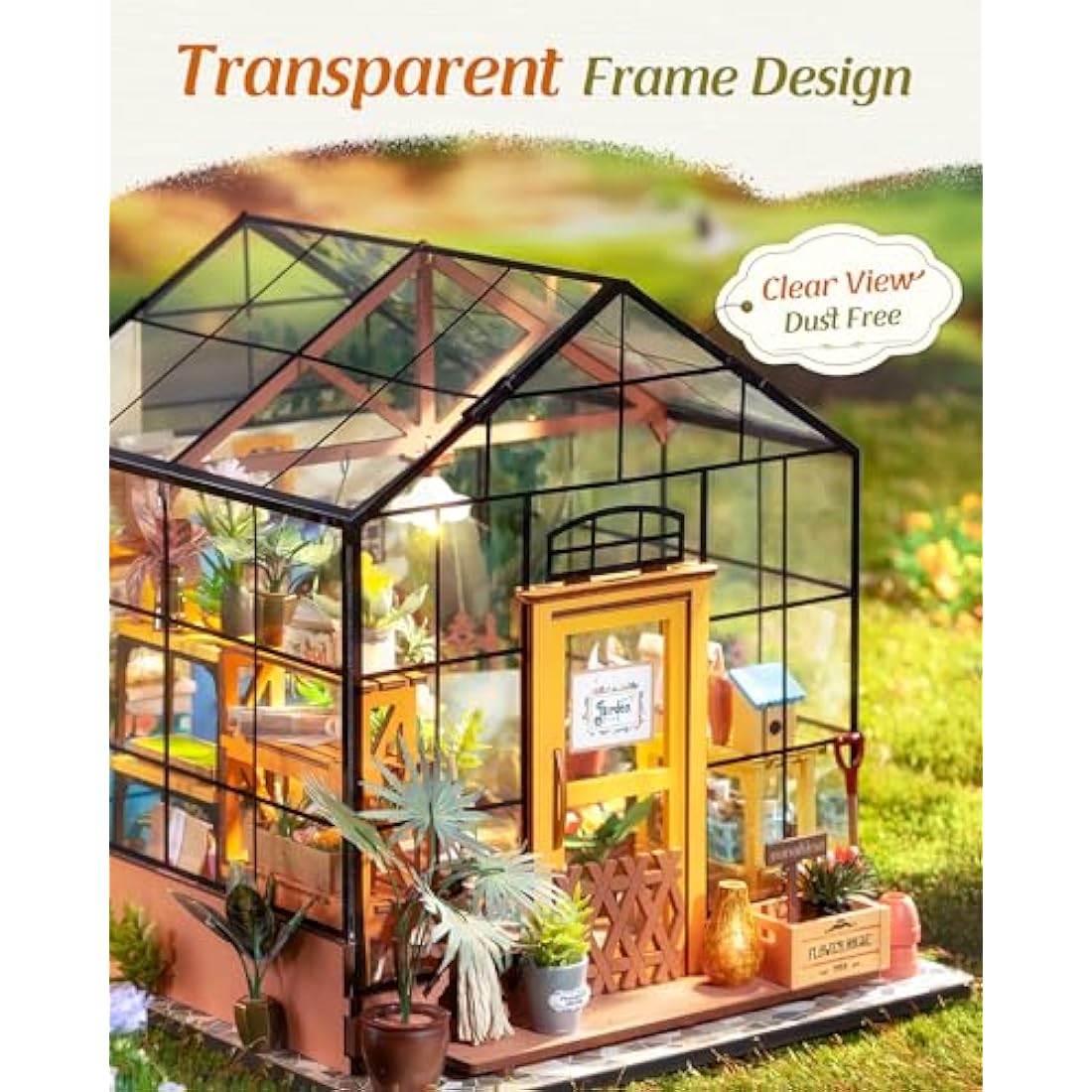 Robotime DIY Miniature Greenhouse Kit – Cathy's Flower House Diorama