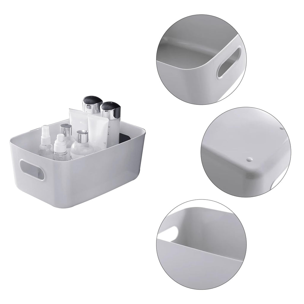 GAOHAN 12 Pcs Plastic Storage Boxes with Handles, 3 Colours Storage Basket - image 3