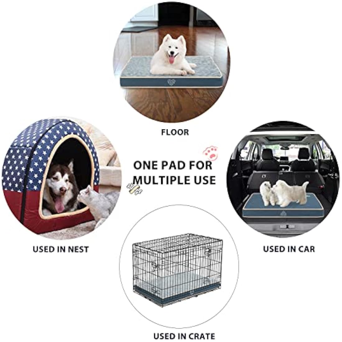 VANKEAN Waterproof Reversible Dog Bed Mat | Washable Crate Mattress