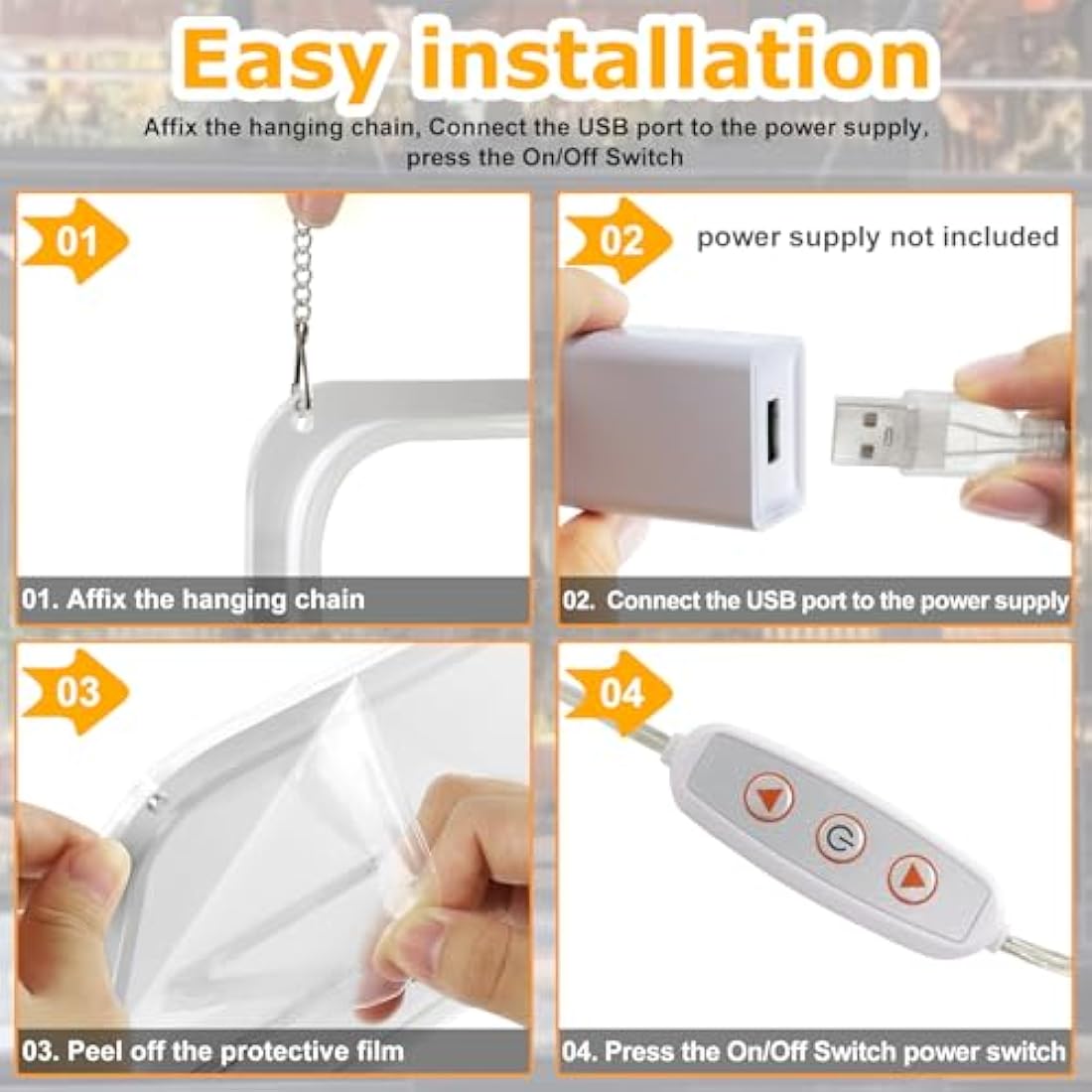 Jolof Store LED Neon Open Sign | 10-Level Dimmable USB Light for Business
