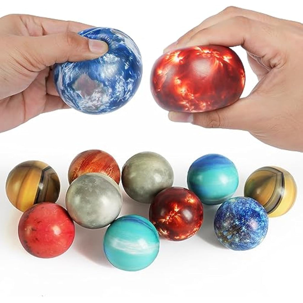 Squeeze Stress Balls – 12pc Planet Sensory Fidget Toys