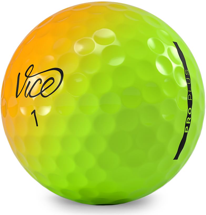 Vice Golf Pro Plus Limited Edition 4-Piece Balls – Yellow Orange Shade