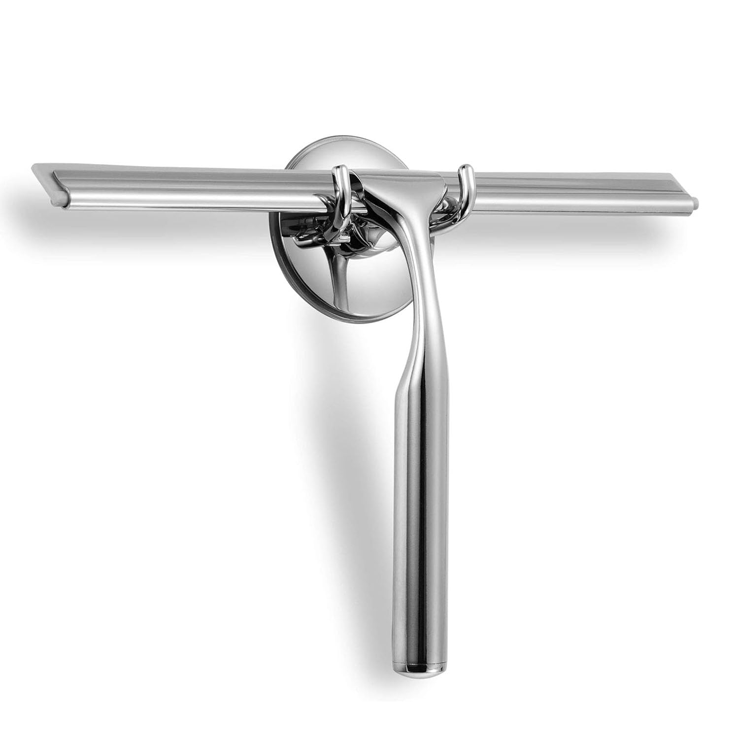 SIOOUI Stainless Steel Shower Squeegee with Suction Hook | 10-Inch Silver