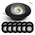 EMOS LED Recessed Ceiling Spotlights - 5W 6500K Cold White Black, 12 Pack