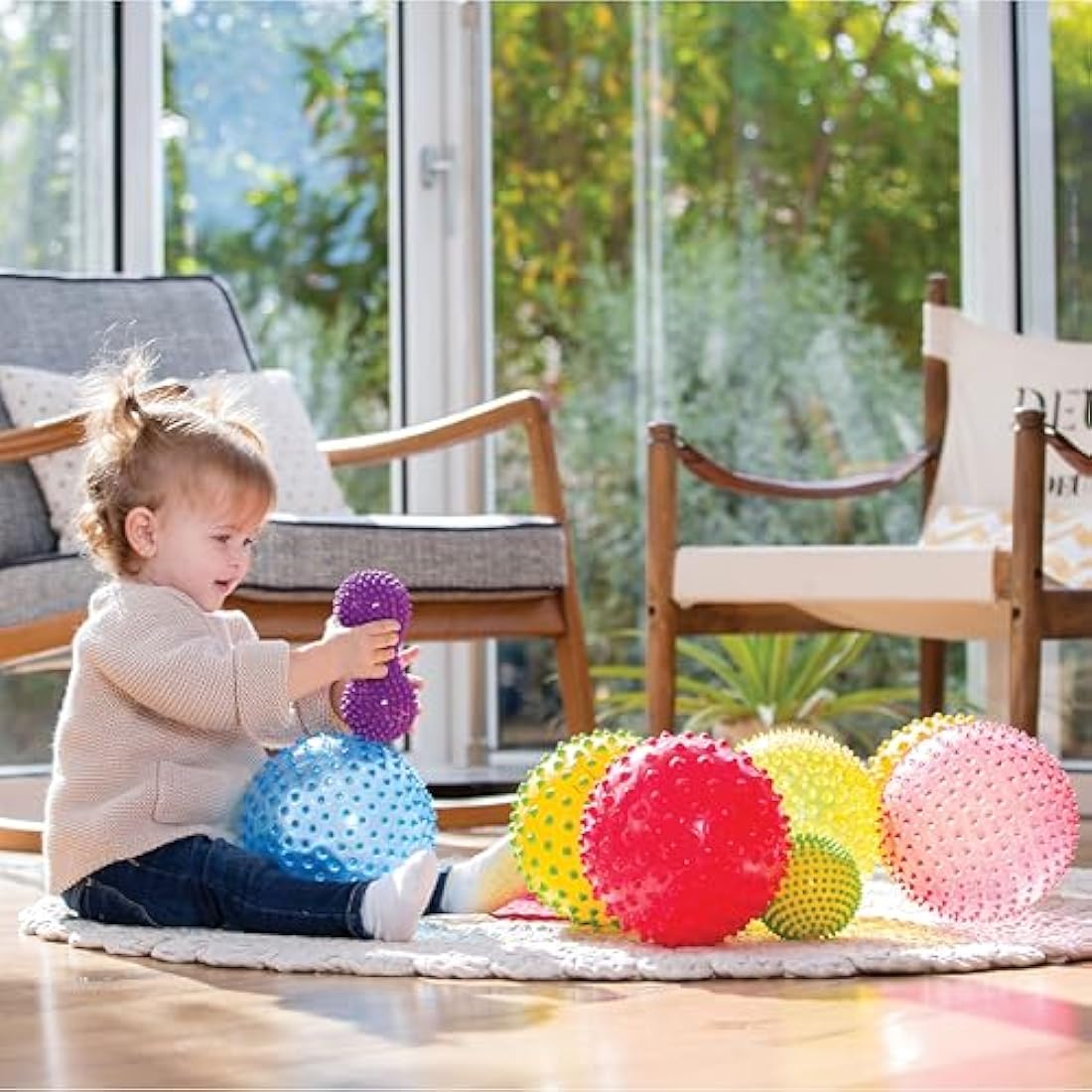 Edushape Sensory Mini Balls for Baby | 6-Pack BPA-Free Tactile Toys