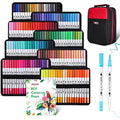ZSCM 160 Colors Dual Tip Brush Pens for Adult Coloring and Calligraphy