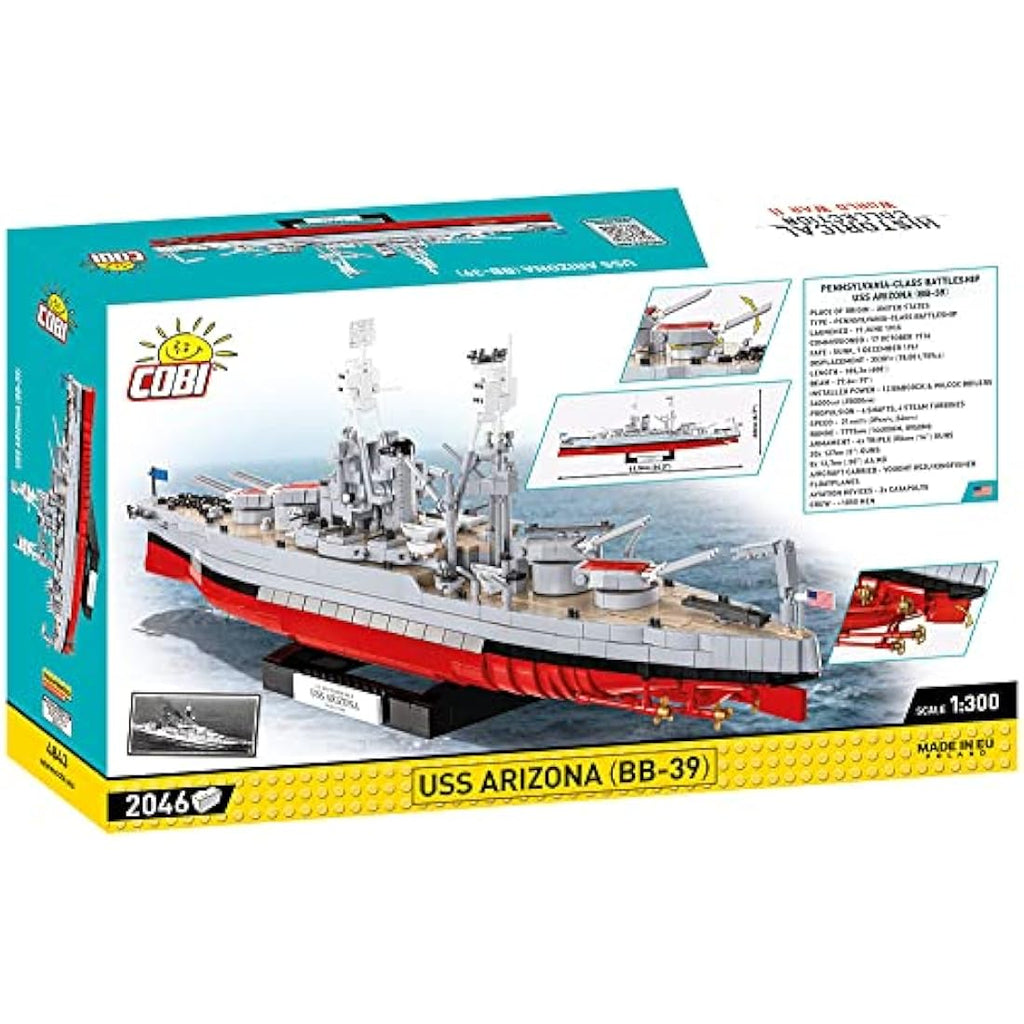 COBI USS Arizona (BB-39) Battleship Model Building Set - 2,048 Bricks
