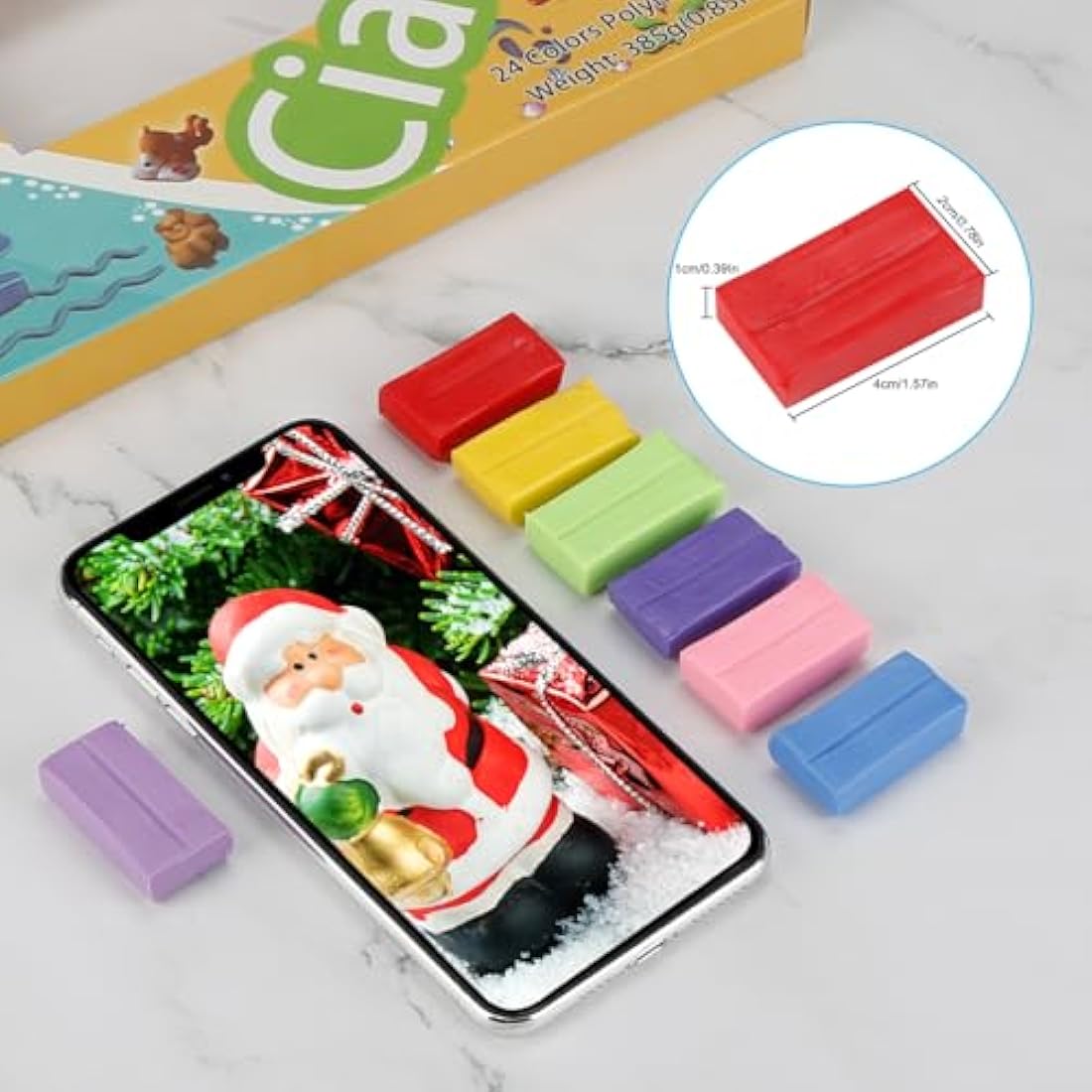 CiaraQ 24 Color Oven Bake Polymer Clay Set – Non-Toxic Modeling Clay