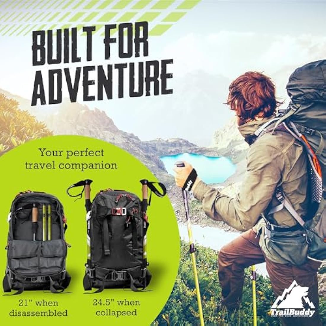 TrailBuddy Trekking Poles – Lightweight 7075 Aluminum Hiking Sticks