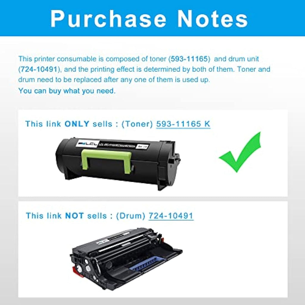 LCL Compatible Black Toner Cartridge for Dell B2360d B2360dn B3460dn