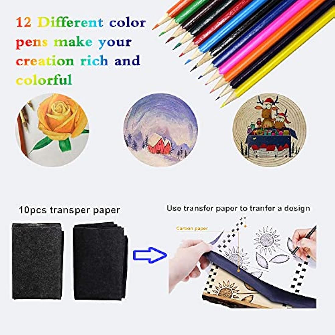 77Pcs Wood Burning Kit – 60W LCD Pyrography Pen Set