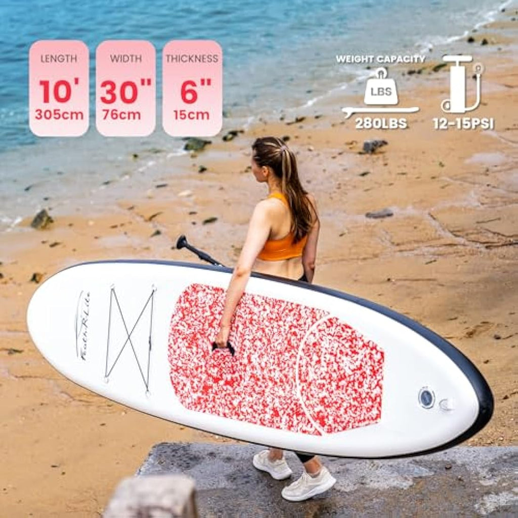 FunWater FEATH-R-LITE Inflatable Stand Up Paddle Board with SUP Accessories