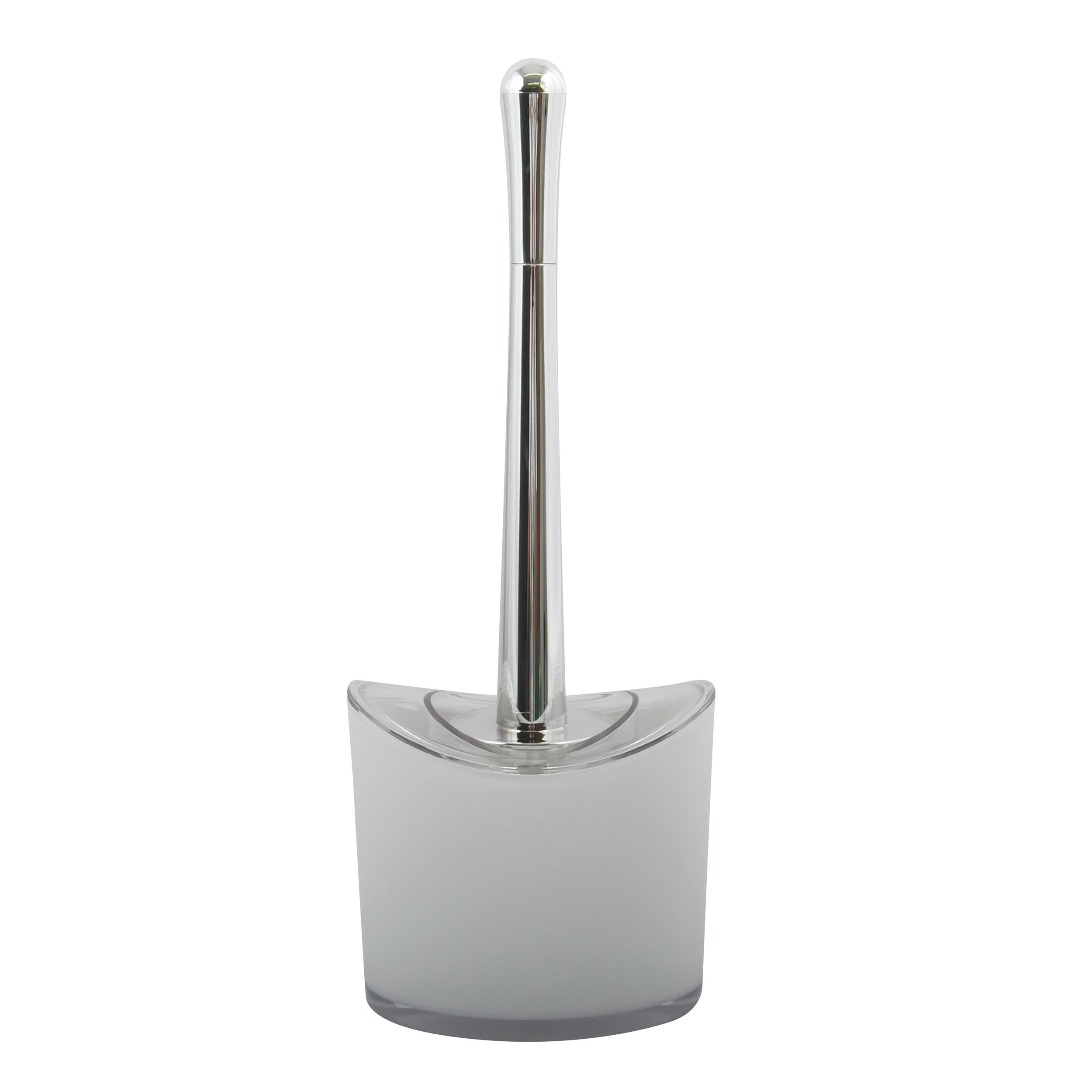 MSV Manihi White Toilet Brush and Freestanding Container Set | 40cm